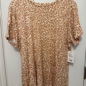 Nine West Tan Leopard Print Blouse
